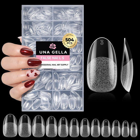 UNA GELLA front packaging showing 504 soft gel tips, convenient kit benefit