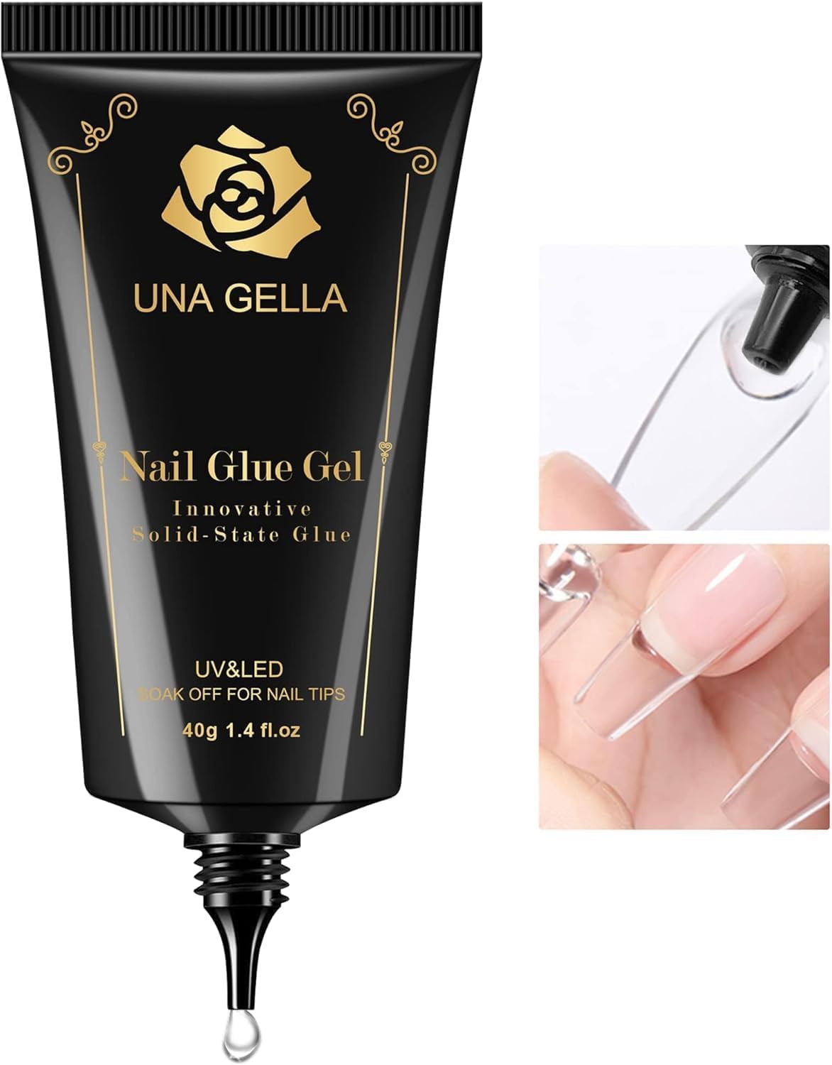 UNA GELLA front packaging showing 40ml tube and label for clear lamp-cured gel