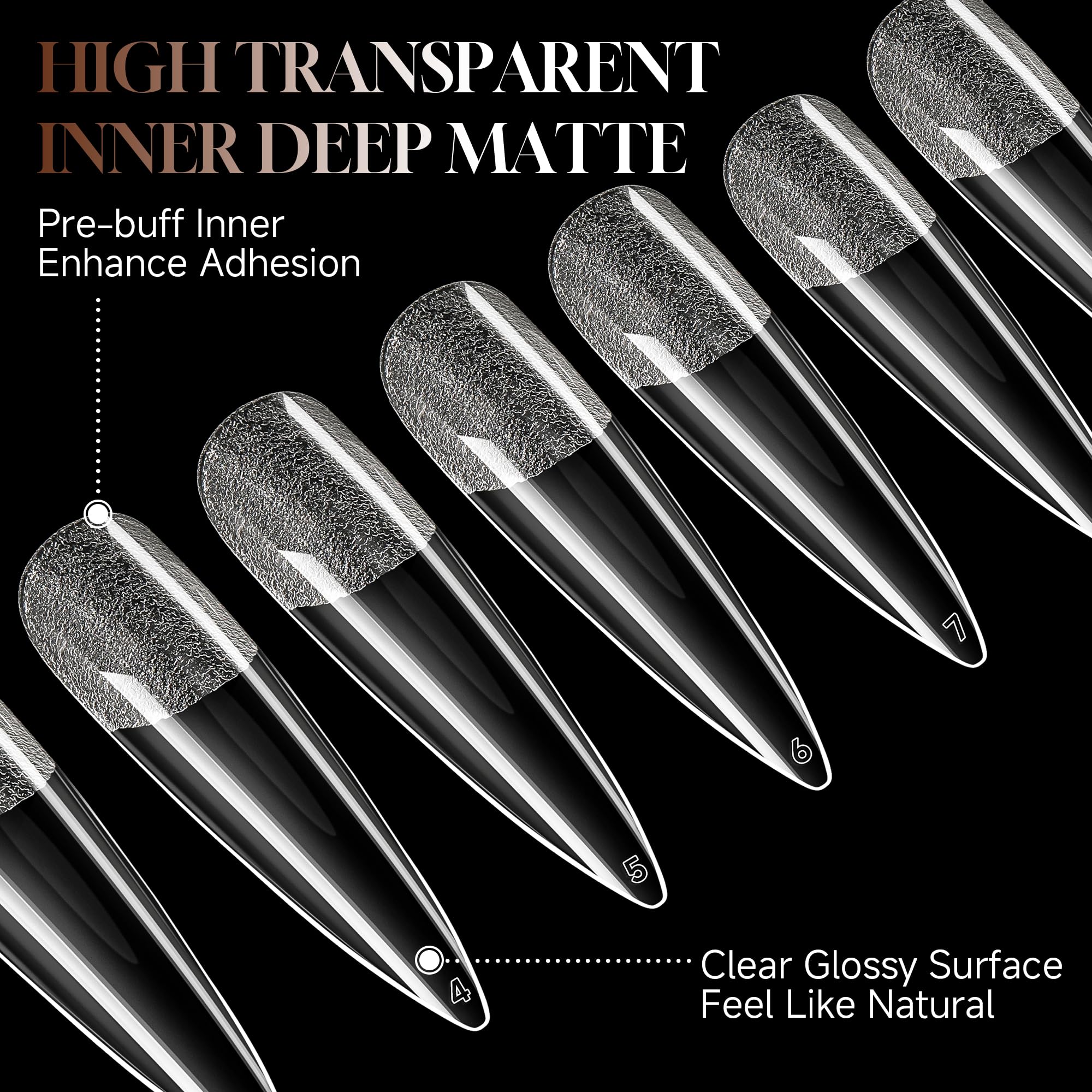UNA GELLA gel tip front edge thickened for strength and chip resistance