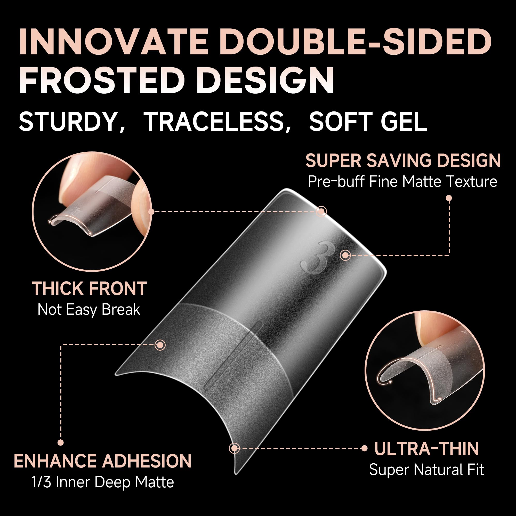 UNA GELLA half-cover side profile illustrating thick front and ultra-thin back durability
