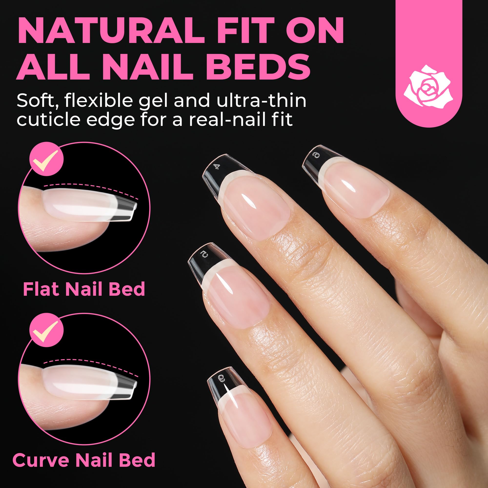 UNA GELLA hand applying press-on tips for quick salon finish
