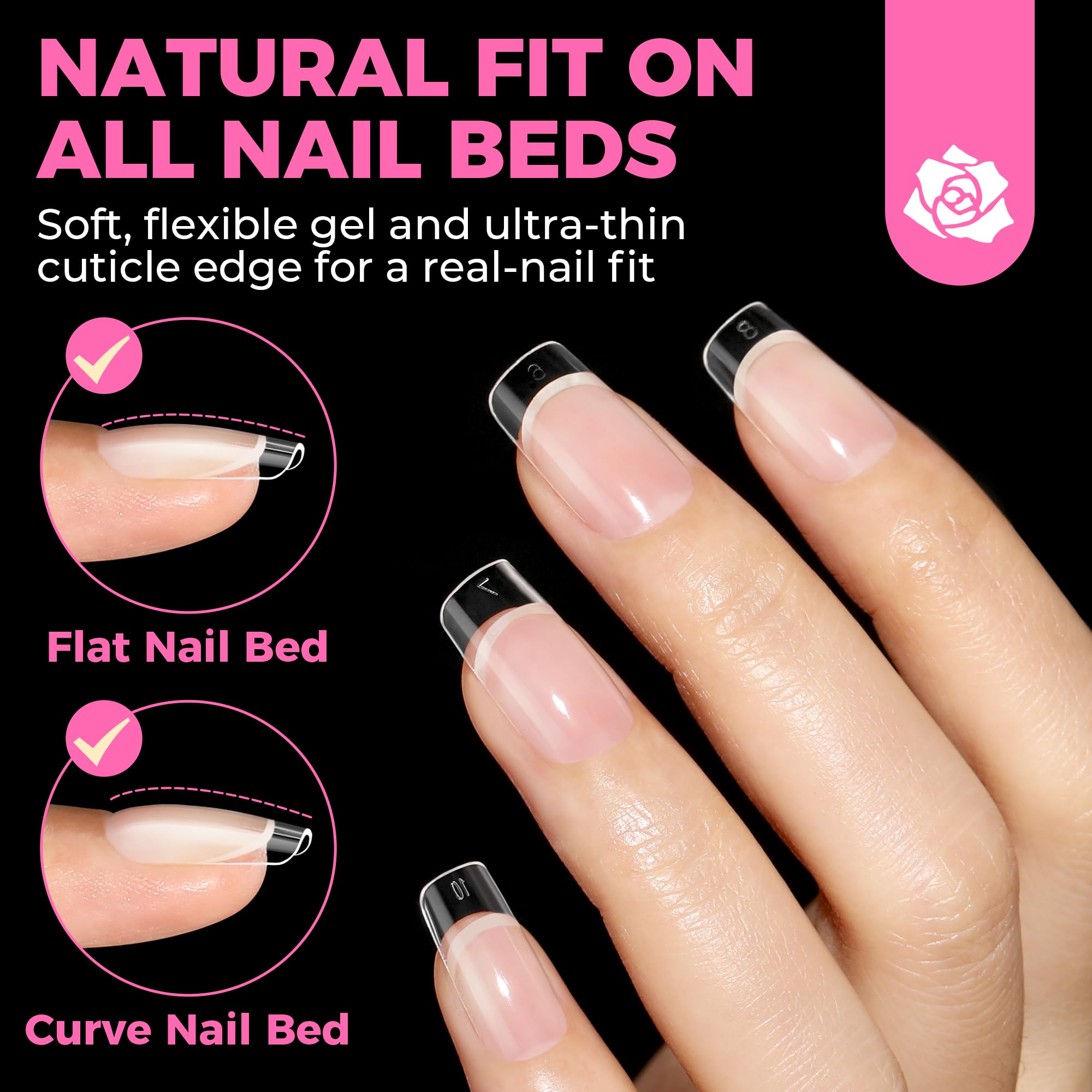 UNA GELLA tips being applied showing easy DIY adhesion benefit