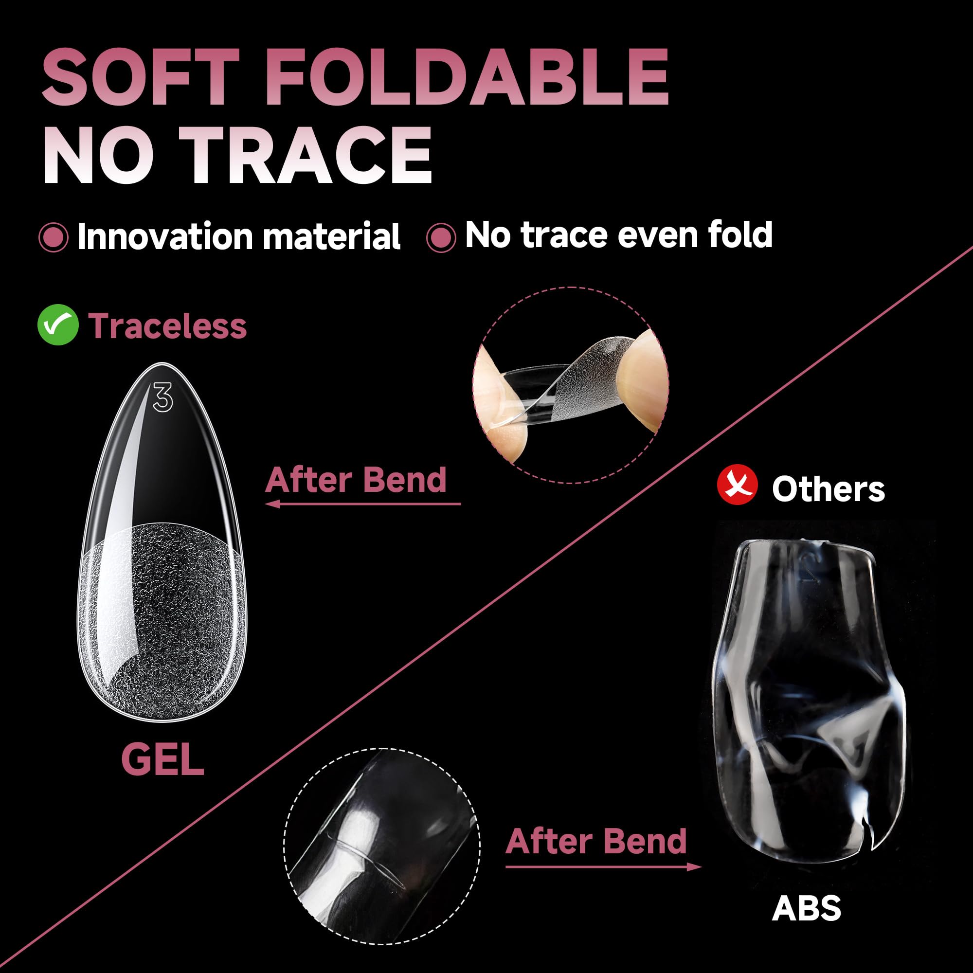 UNA GELLA tips in hand demonstrating scale and comfortable fit advantage