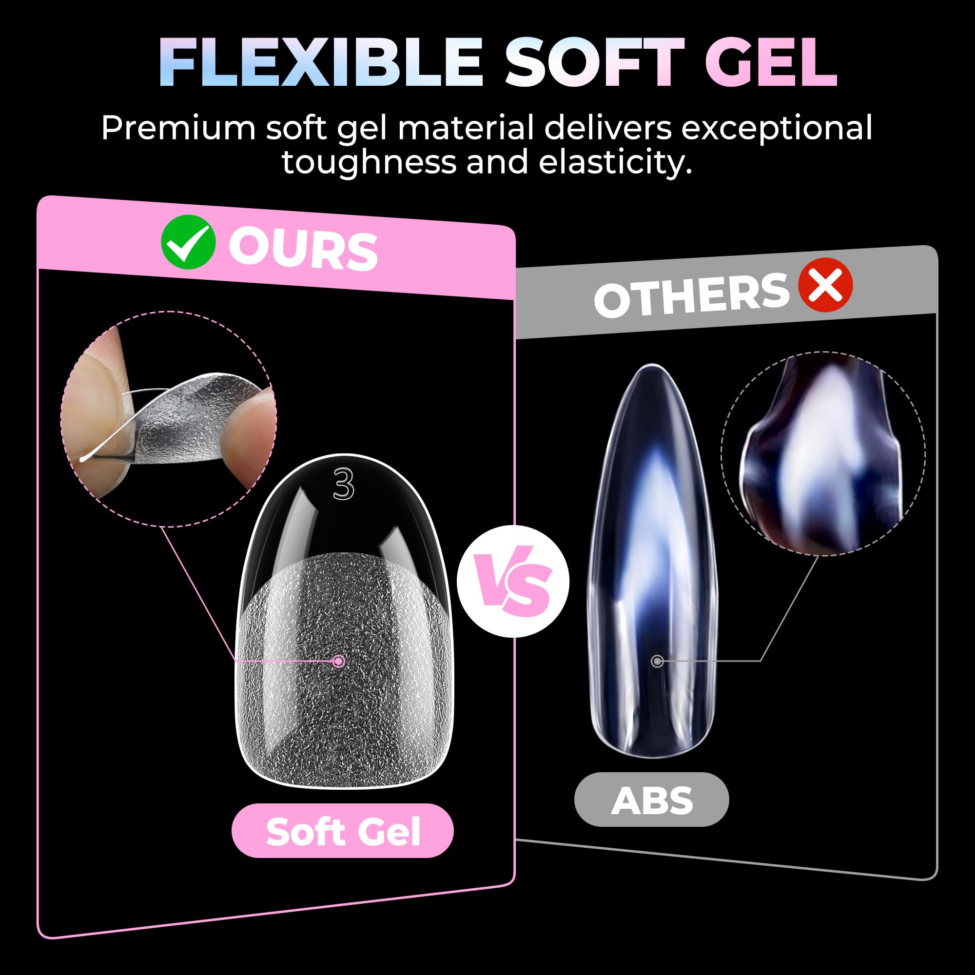 UNA GELLA hand holding a tip to show compact short length and realistic fit