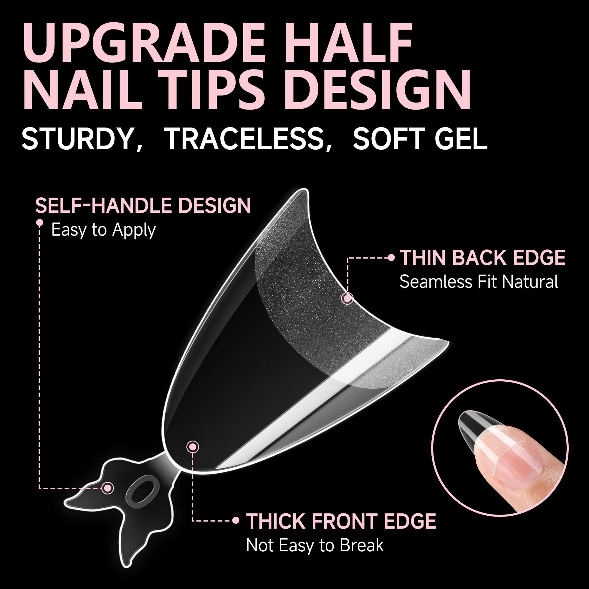 UNA GELLA hand holding a tip for scale and quick size selection