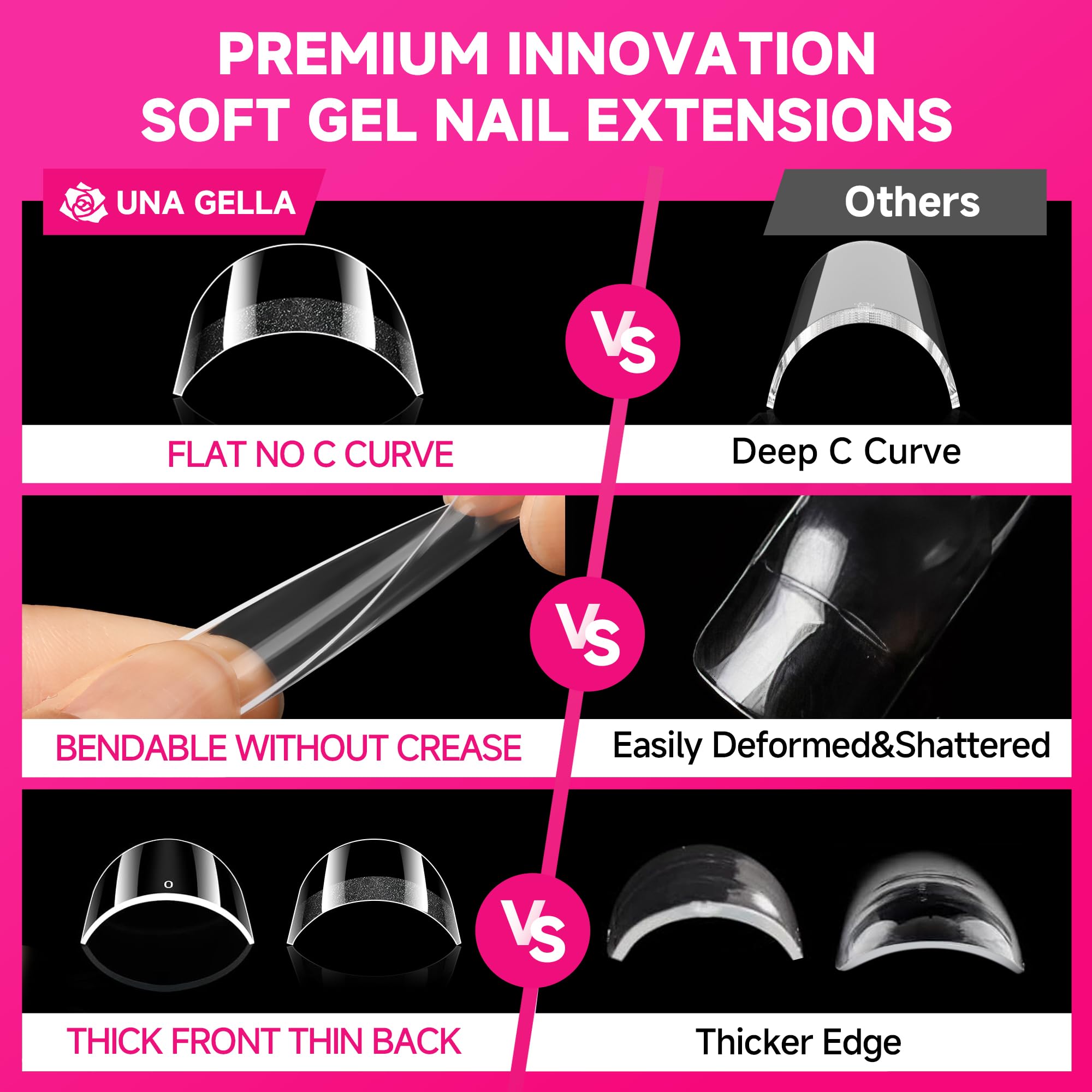 UNA GELLA tip being overlaid with acrylic for salon-quality finish