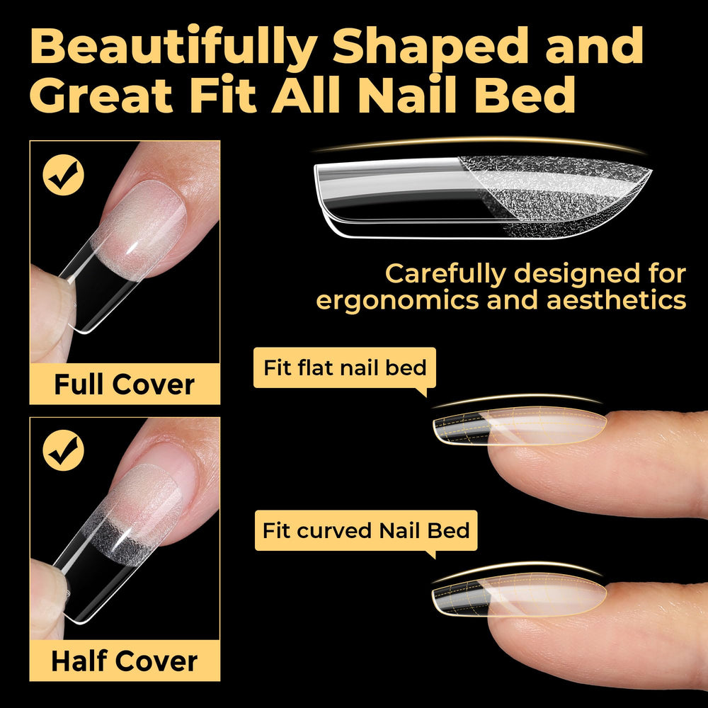 UNA GELLA application on hand demonstrating easy glue press-on