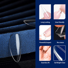 UNA GELLA application on natural nail showing smooth adhesion benefit