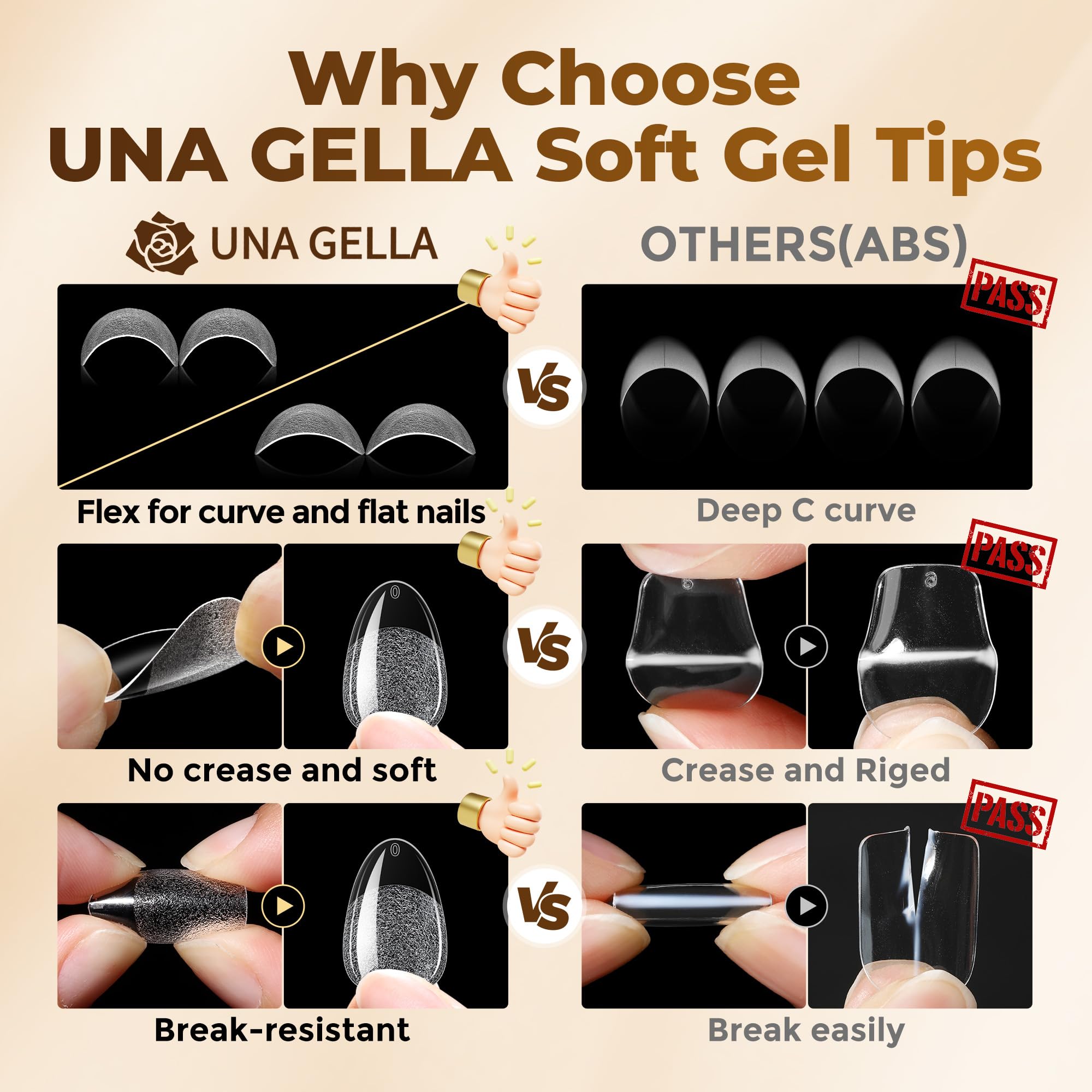 UNA GELLA nail technician applying a tip demonstrating fast DIY application