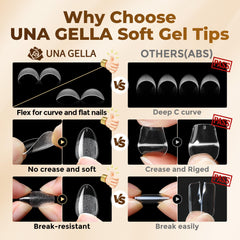 UNA GELLA nail technician applying a tip demonstrating fast DIY application