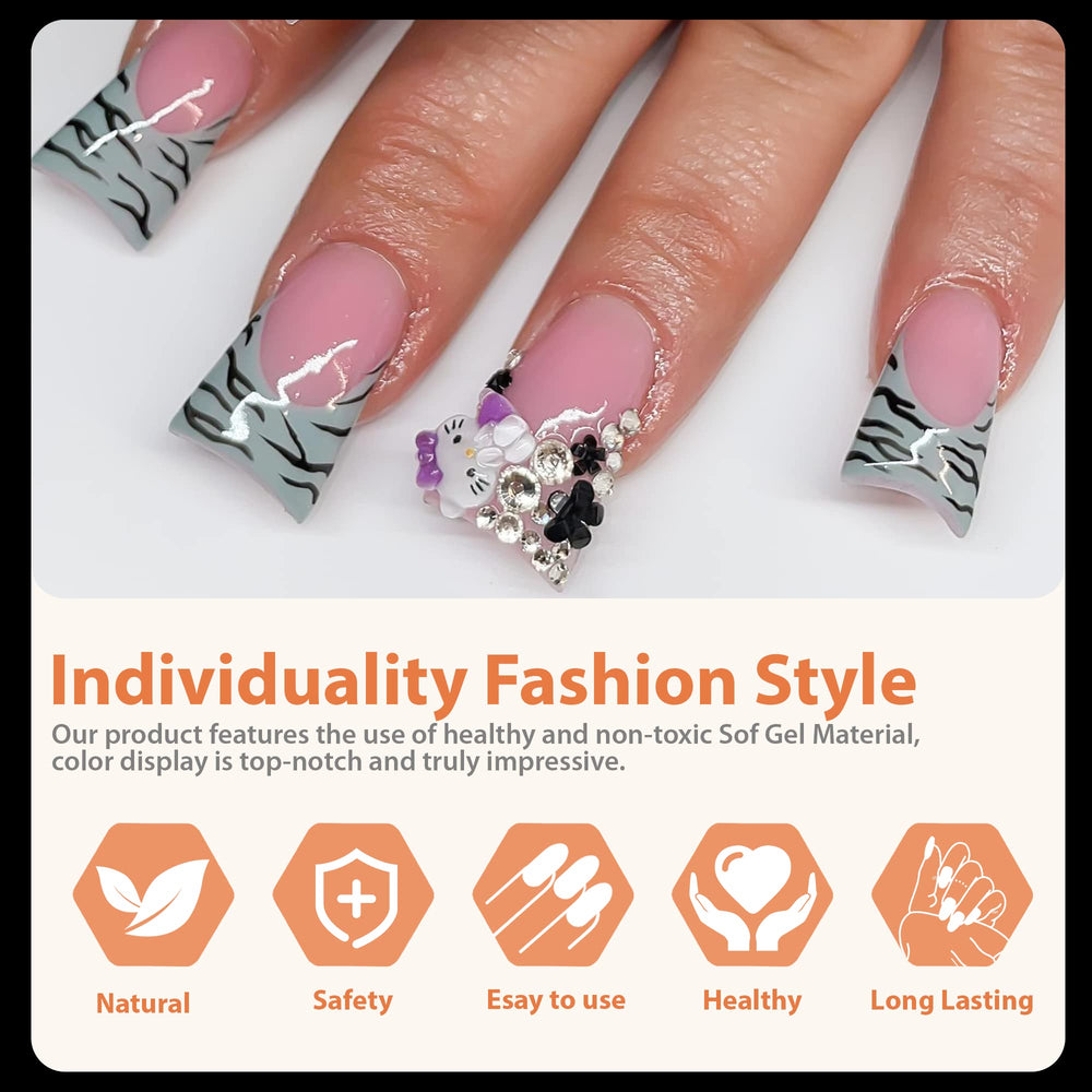 UNA GELLA nails in use during application demonstrating fast adhesion and fit