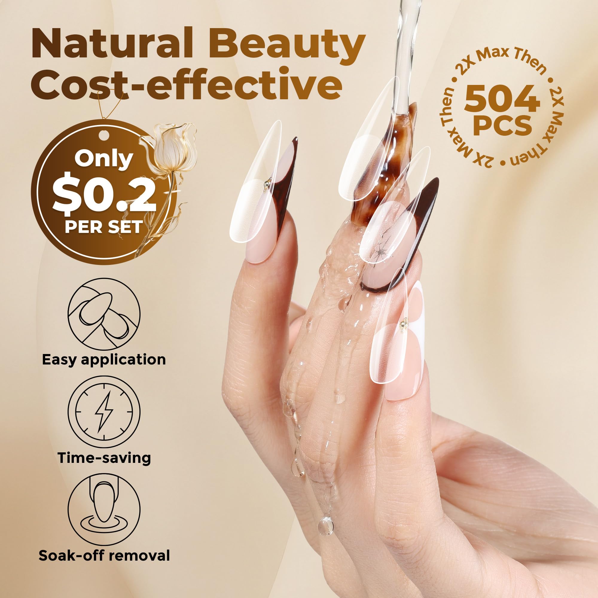 UNA GELLA tip being applied to nail showing easy DIY assembly benefit