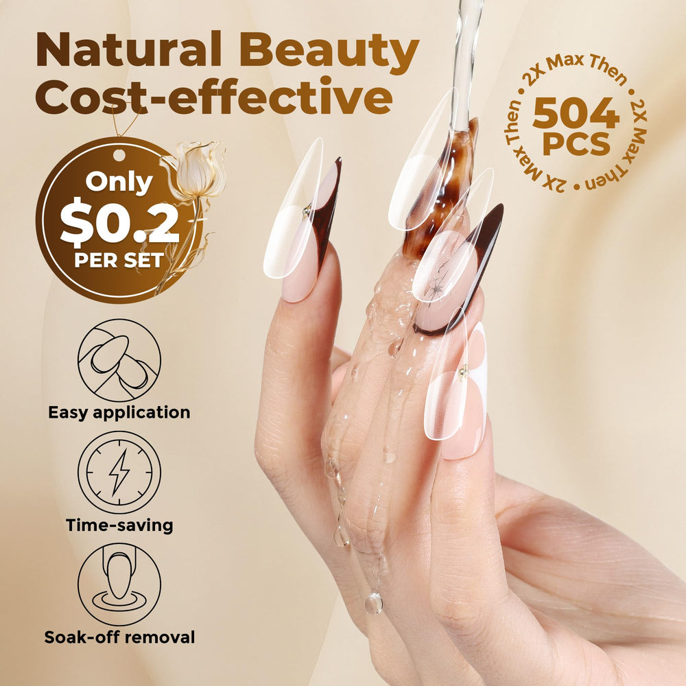 UNA GELLA tip being applied to nail showing easy DIY assembly benefit