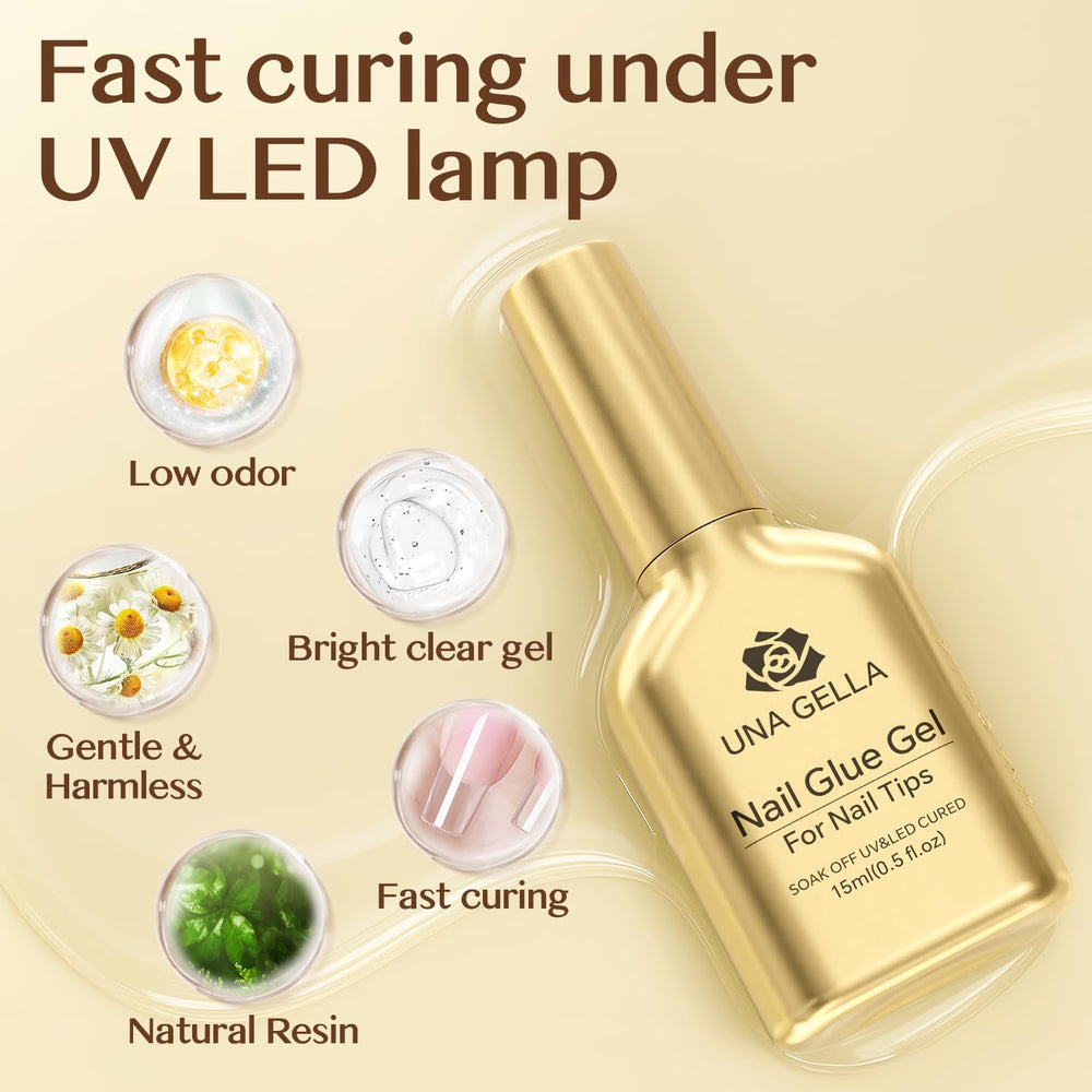 UNA GELLA in-use press cure under lamp illustrating quick tack-free hold