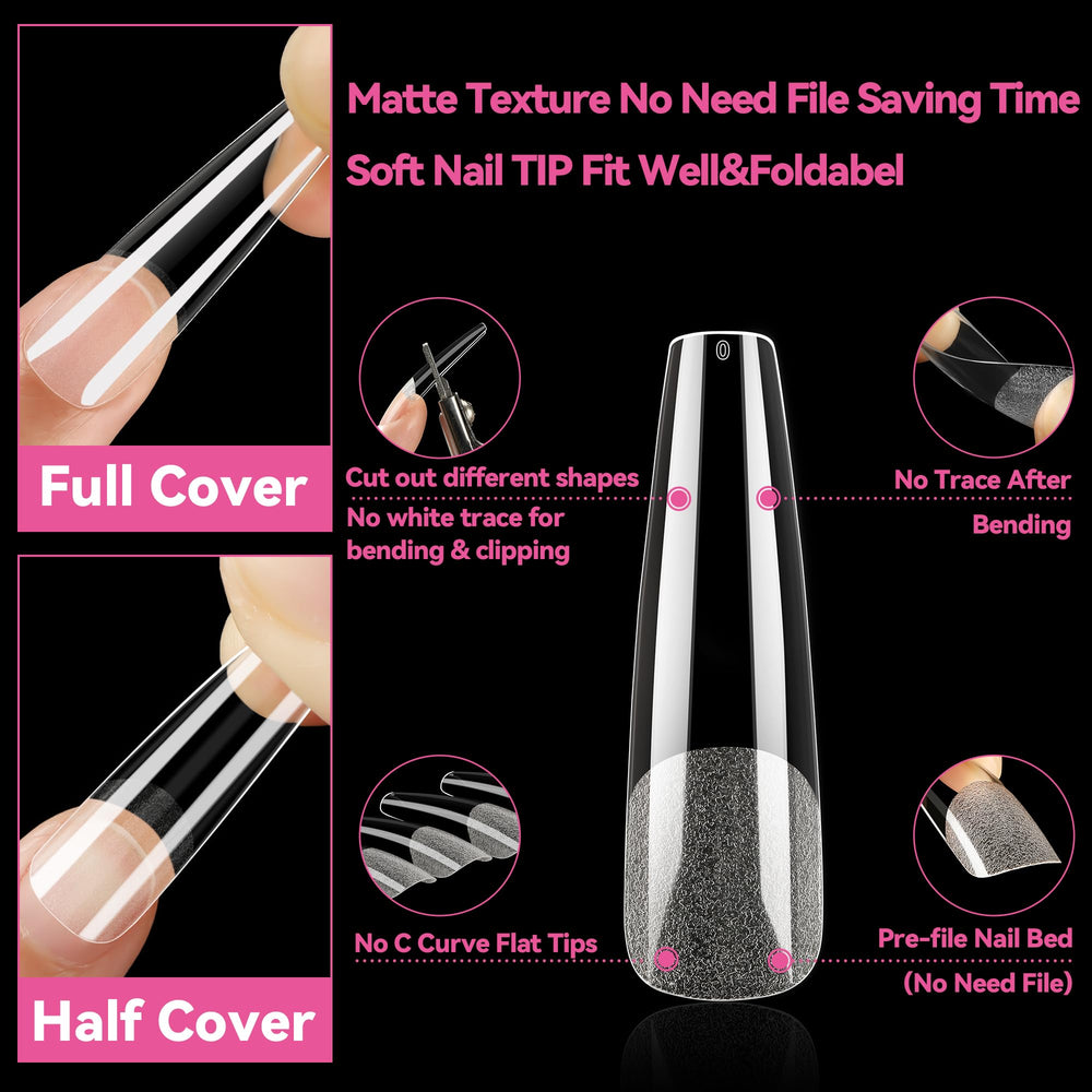 UNA GELLA in-use press-on application on natural nails for fast manicure