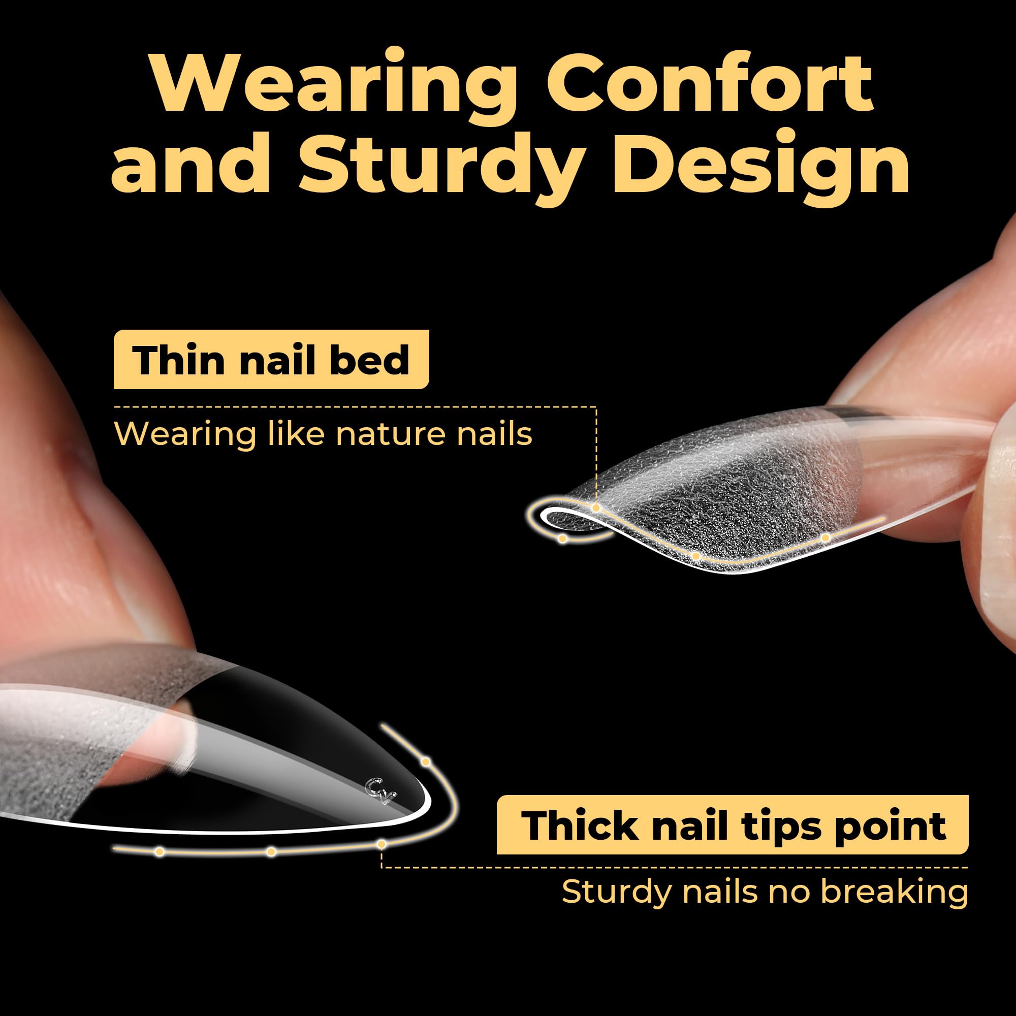 UNA GELLA nail tech applying press-on tip for quick salon-style results