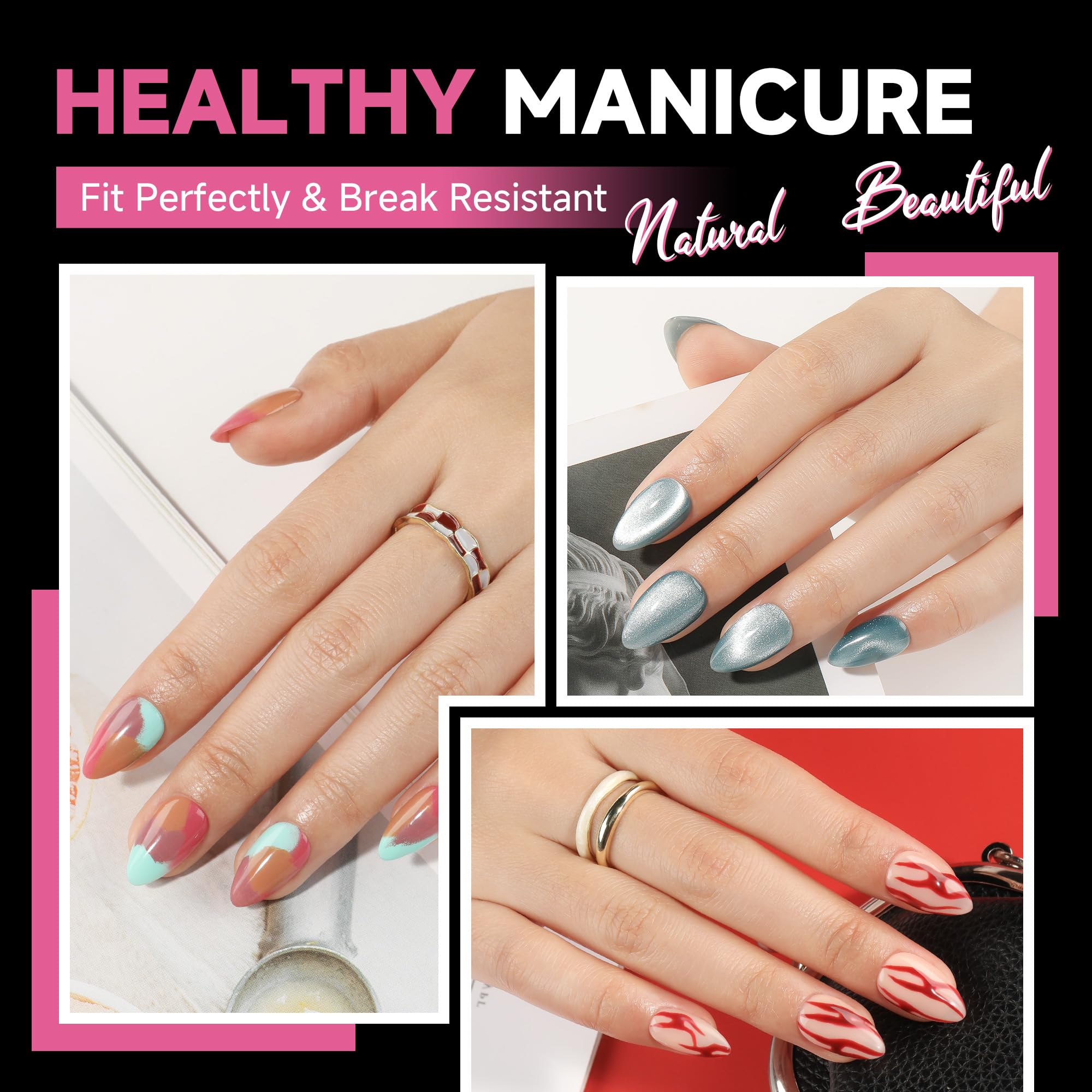 UNA GELLA close-up of inner matte texture improving adhesive grip and longer wear