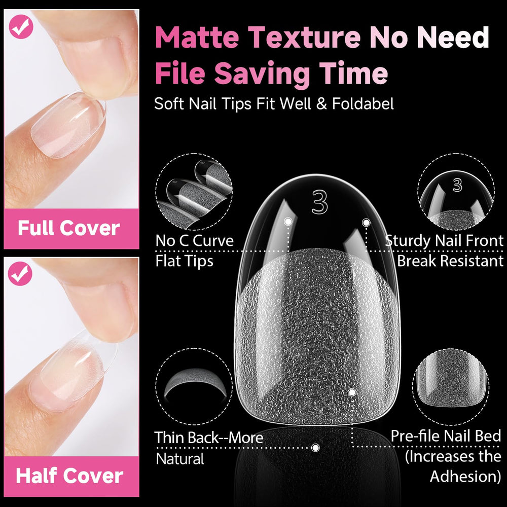 UNA GELLA natural-looking hand wearing short oval tips highlighting everyday style benefit
