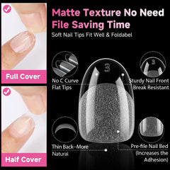 UNA GELLA natural-looking hand wearing short oval tips highlighting everyday style benefit