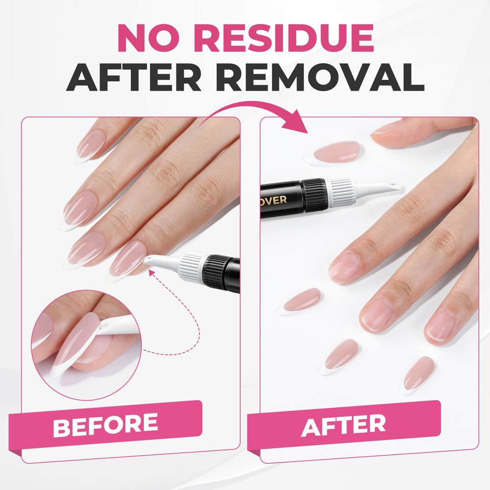 UNA GELLA lifestyle shot of woman applying press-on nails for long-wear benefit