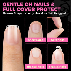 UNA GELLA tip flexibility bend view, soft gel material reduces lifting