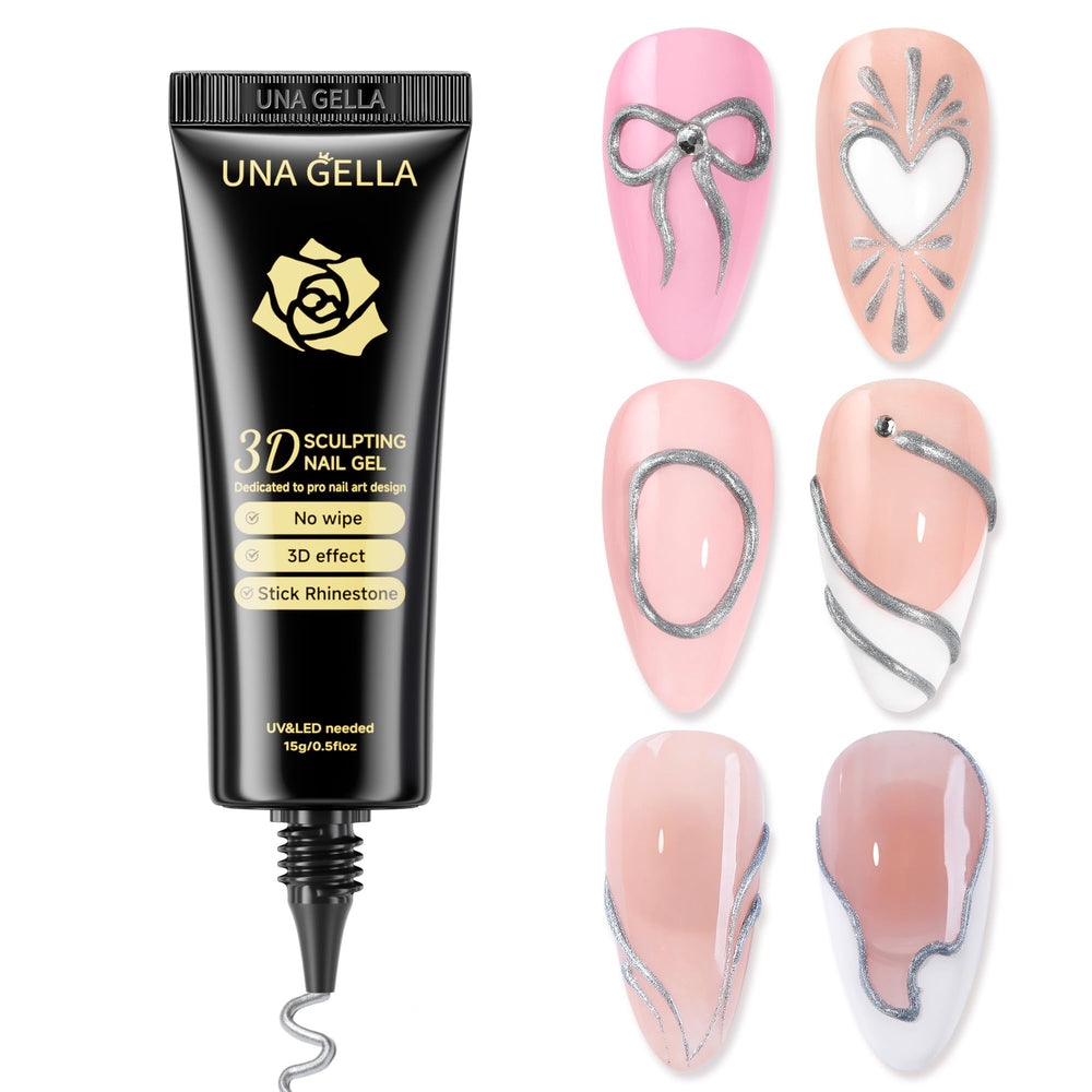 UNA GELLA front tube showing metallic silver gel and capacity benefit