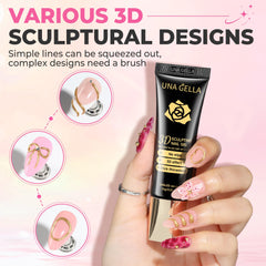 UNA GELLA nail art with charms and gems displaying secure embellishment adhesion