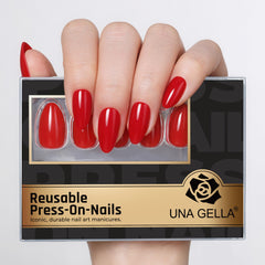UNA GELLA close-up of nail surface showing glossy finish and durable gel texture