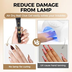 UNA GELLA applying a tip to a natural nail for fast at-home results