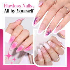 UNA GELLA top view of 216 medium almond gel tips for size selection