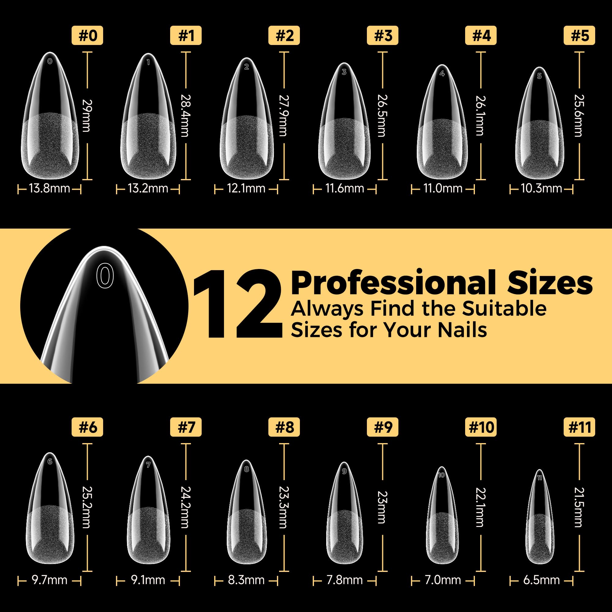 UNA GELLA clear tips ready for polish or dip powder for custom finishes