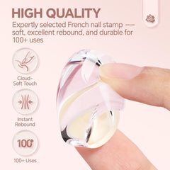 UNA GELLA used on a toe to create neat French pedicure tips with consistent arcs