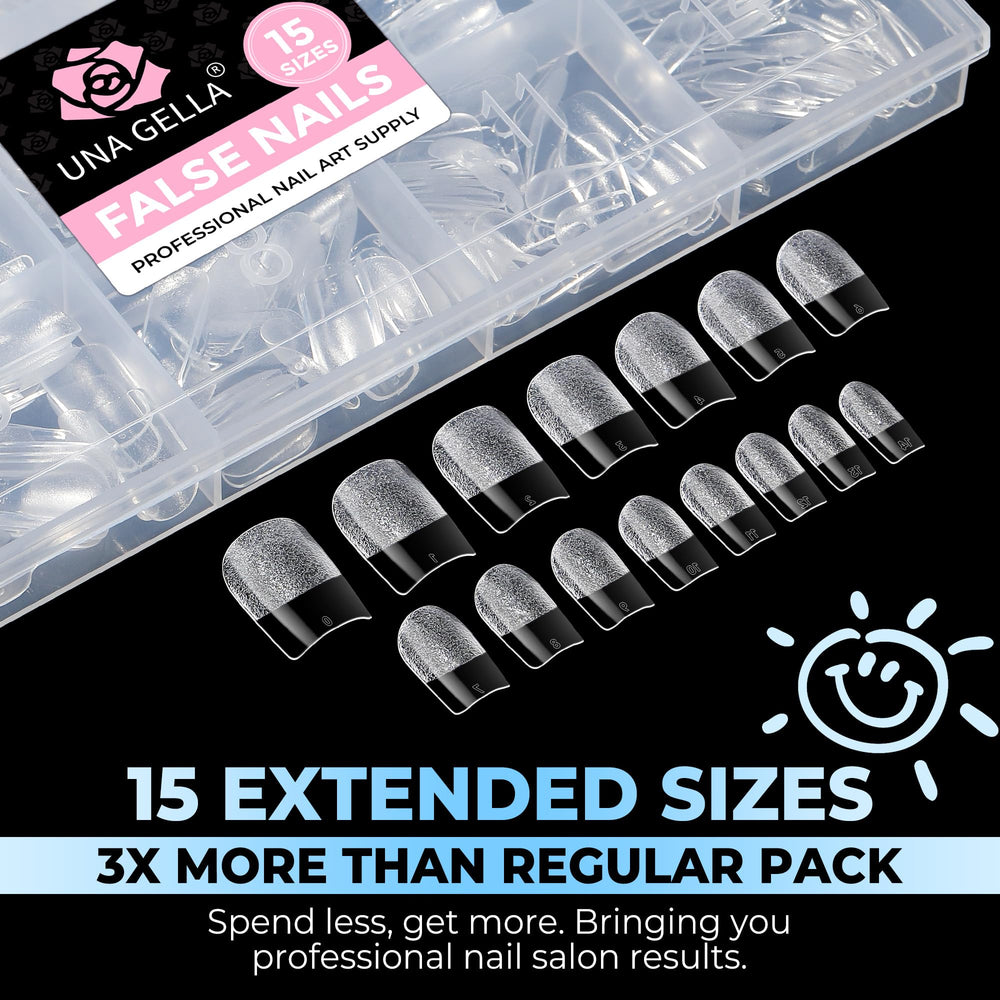 UNA GELLA finished nails showing polish-ready clear surface