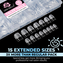UNA GELLA finished nails showing polish-ready clear surface