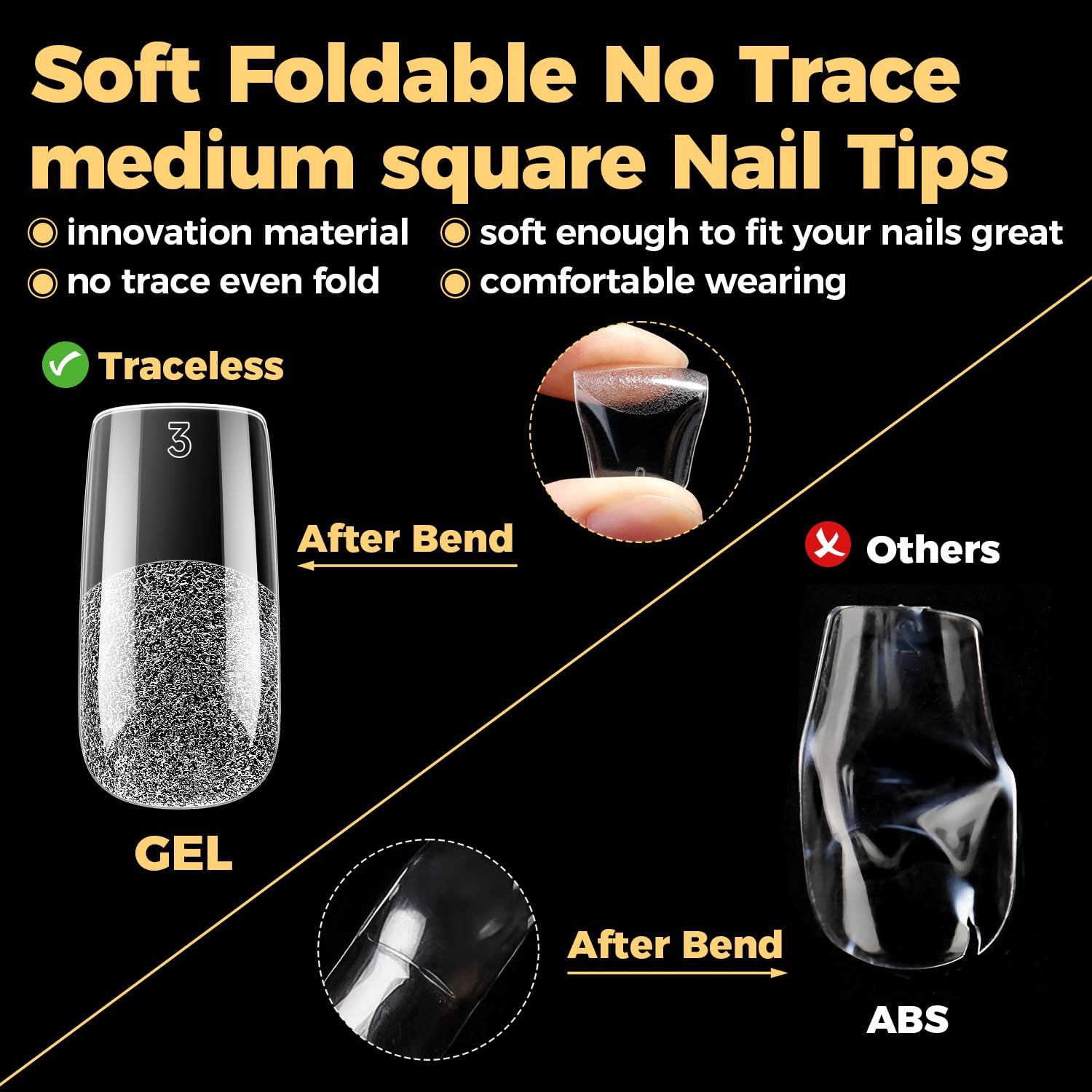 UNA GELLA press-on being applied to a nail for fast at-home use