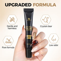 UNA GELLA being used to attach press-on nails showing fast bond and neat finish