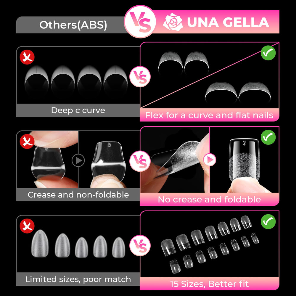 UNA GELLA reinforced front edge detail for bend resistance and durability