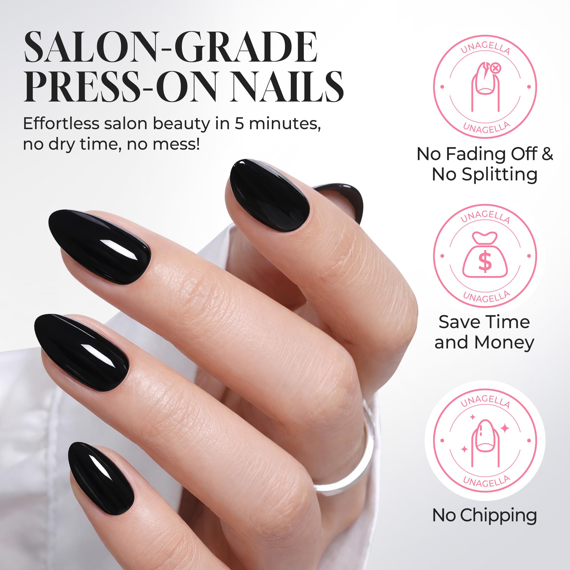 UNA GELLA reused nails after removal showing maintained shine and shape