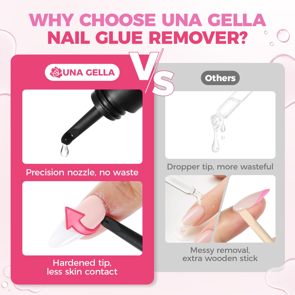 UNA GELLA reused press-ons after removal showing preserved nails and reusable tips