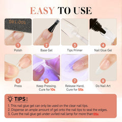 UNA GELLA salon lifestyle application showing a technician curing press-on nails efficiently