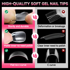 UNA GELLA scale comparison on a model hand showing short oval length and natural look