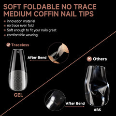 UNA GELLA hand model comparison showing medium coffin length clarity