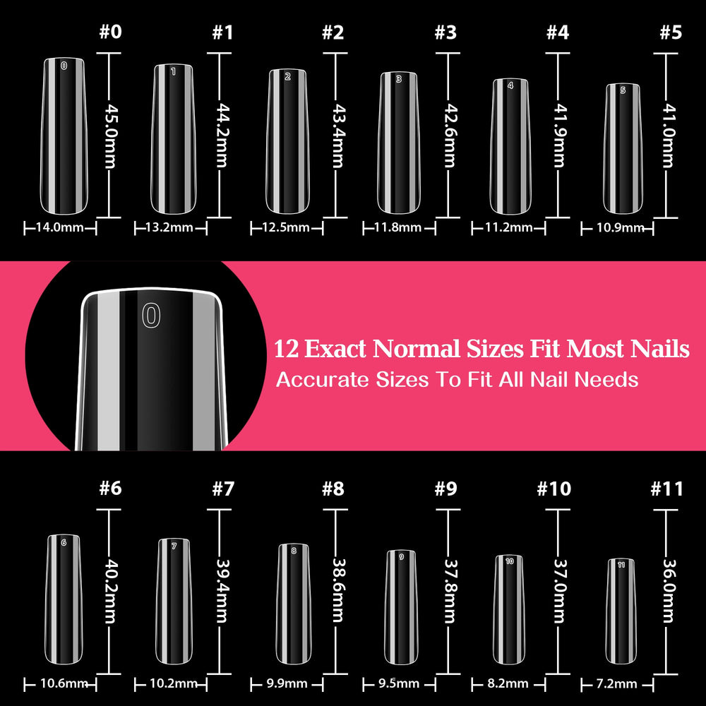 UNA GELLA tip next to ruler indicating extra-long length for scale