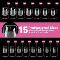 UNA GELLA nail tips beside ruler showing scale and size variety benefit
