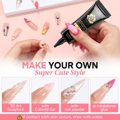 UNA GELLA sculpted nail detail with raised 3D design showcasing precision