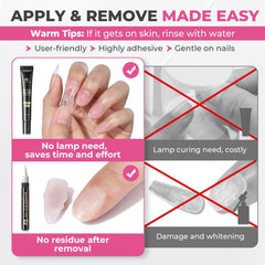 UNA GELLA semi-solid glue texture demonstrating drip-free control benefit