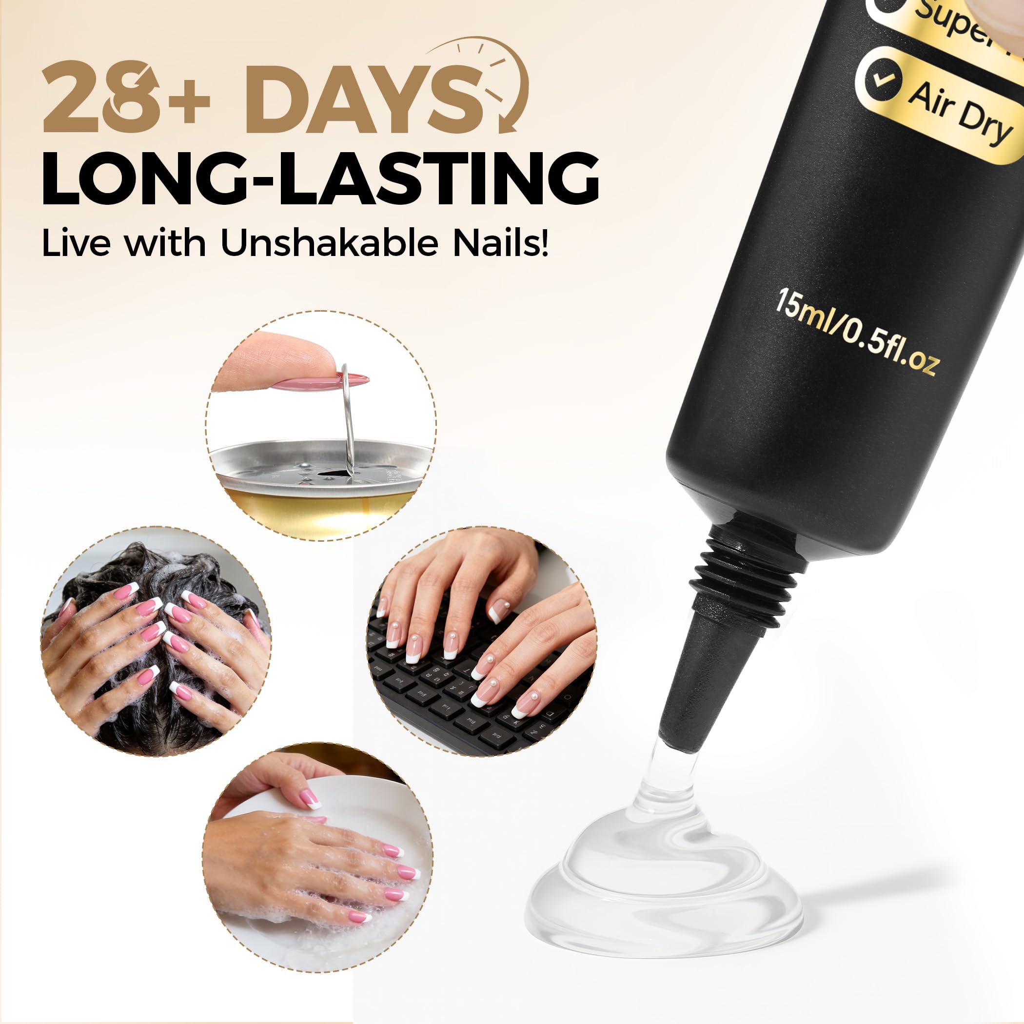 UNA GELLA semi-solid gel texture on applicator demonstrating drip-free, easy control
