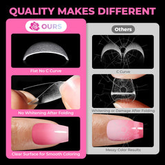 UNA GELLA short coffin shape top view ready for polish or nail art