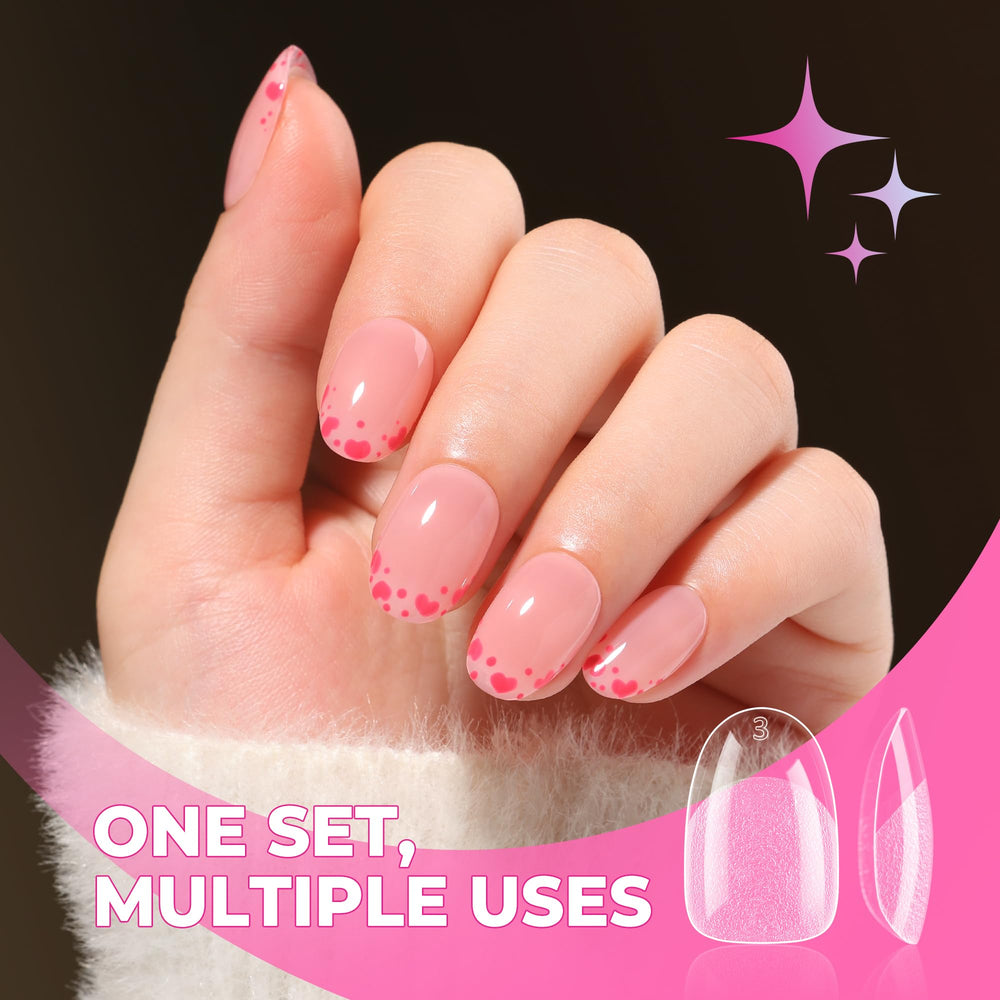 UNA GELLA short oval tip detail highlighting rounded edges for snag-free wear