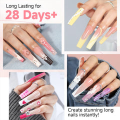 UNA GELLA side profile highlighting straight no C curve shape that fits flat nail beds